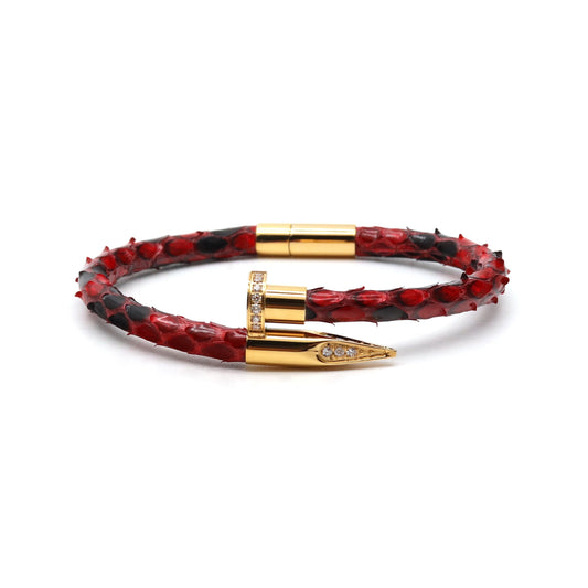 Red Clavus Python Yellow Gold Bracelet