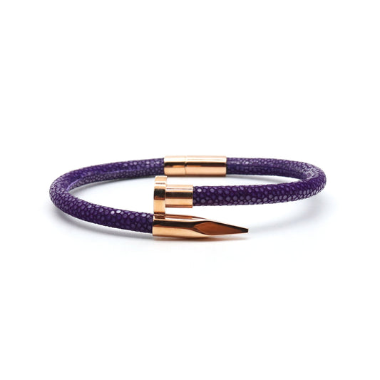 Purple Clavus Stingray Rose Gold Bracelet