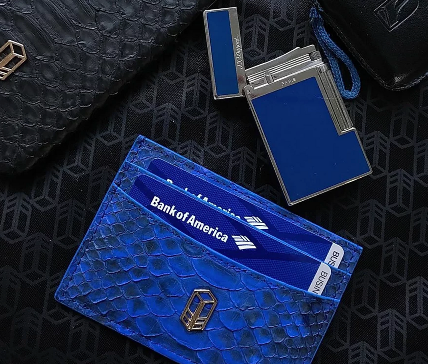 Veyron Blue Python Cardholder