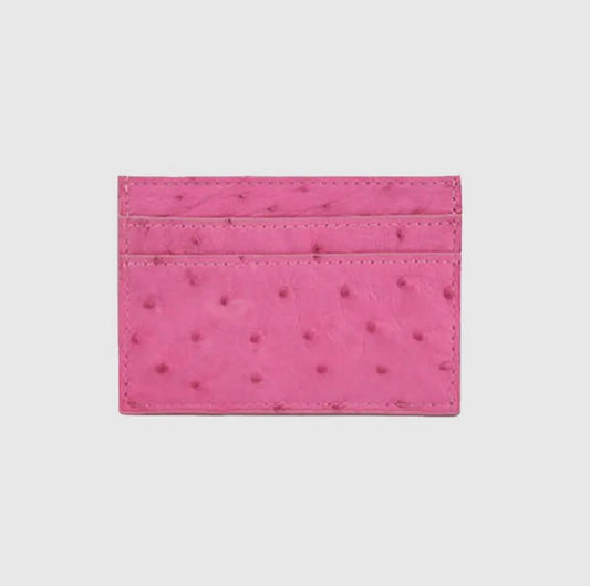Ostrich card holder Pink